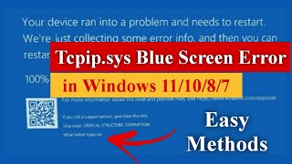 Tcpipsys Blue Screen Error in Windows 111087 Fixed tcpip bluescreen [upl. by Wolfy]