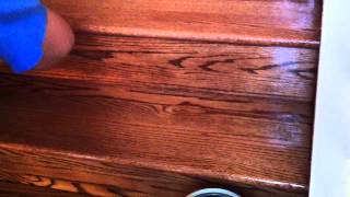 How to refinish oak hardwood stairs applying the polyurethane [upl. by Vacla]