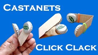 Castanets  Click Clack  How To Make Castanet With Bottle Cap  How To Make Click Clack Toy [upl. by Nilauqcaj120]