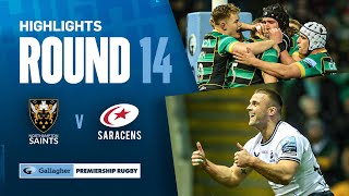 Northampton v Saracens  HIGHLIGHTS  Thrilling 71Point Match  Gallagher Premiership 202324 [upl. by Firahs]