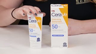 CERAVE NEW 🆕 Hydrating Face Mineral Sunscreen Lotion SPF 50 Review [upl. by Ahtennek996]