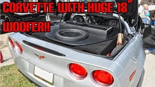 Corvette Z06 w 18quot Sub Woofer at Monster Bash Car Show [upl. by Pheni433]