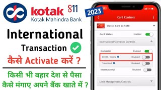 How to Enable Kotak International Transaction  How to Receive International Payment In Kotak bank [upl. by Ado]