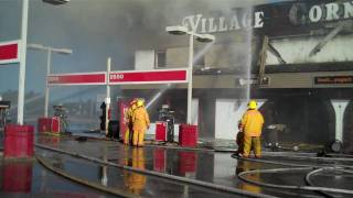 CKDR covers fire at the Village Corner in Vermilion Bay 06 Sept 2010wmv [upl. by Corson129]