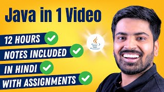 Complete Java in one Video  Java Tutorial For Beginners in Hindi with Notes 🔥 [upl. by Veronike635]