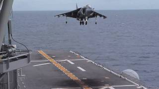 Harrier Takeoff amp Landing on USS Makin Island [upl. by Kurland]