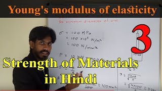 Hookes law and Youngs modulus of elasticity  Strength of Materials in Hindi lecture 3 [upl. by Inaj]