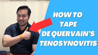 How to tape De Quervain’s Tenosynovitis  thumb pain [upl. by Aiym87]