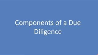 Types and components of due diligence [upl. by Shivers]