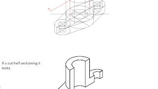 Engineering Drawing TutorialsSectional Pictorial with front and side view T 53 a [upl. by Akino]