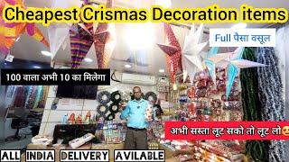 Christmas Decorations items market in Delhi Christmas items basma treding company [upl. by Joacima]