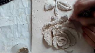 Bas relief quotBirth of rosesquot master class 2 Барельеф quotРождения розыquot мастер класс 2 [upl. by Akihc]