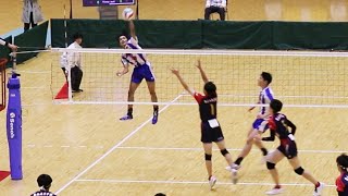 【春高京都2023】決勝 洛南 vs 東山 第1セット＜男子バレーボール＞ [upl. by Gilliette830]