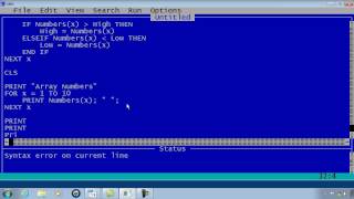 QBasic Tutorial 19  Highest And Lowest Array Element QB64 [upl. by Rilda732]