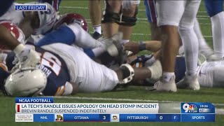 LA Tech’s Brevin Randle issues apology after head stomp on UTEP’s Steven Hubbard [upl. by Helbona32]