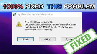 How to Fix Error writing to file 1310 [upl. by Flodnar]