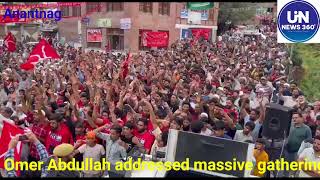 NC Vice President Omar Abdullah today Visited Larnoo Kokernag Constituency address a huge gathering [upl. by Darnall305]