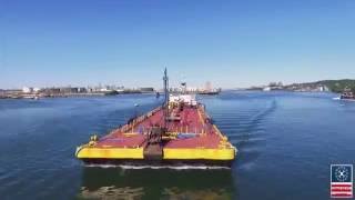 Drone footage Tugboats tankers glide through the Kill Van Kull [upl. by Palm289]