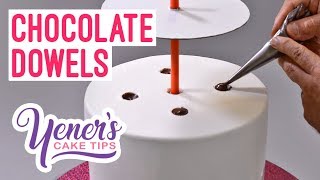 Stacking Cakes with CHOCOLATE DOWELS Tutorial  Yeners Cake Tips with Serdar Yener from Yeners Way [upl. by Norha]