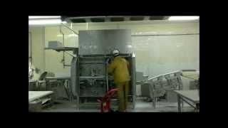 Cleaning and sanitizing of an industrial meat processing machine [upl. by Marmawke979]