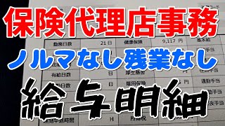 【給料明細】保険代理店事務の正社員、残業ないけど月収が少ないの【給与公開】 [upl. by Hartill537]