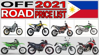 OFF ROAD MOTORCYCLE PRICE LIST IN PHILIPPINES 2021 [upl. by Ennaeus243]