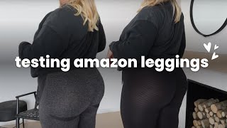 Amazon Gym Leggings Try On Haul Leggings  Plus Size Review [upl. by Enilreug]