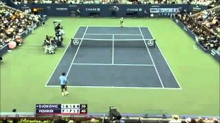 Djokovic saves 4 Match Points vs Federer  US Open 20102011 combined [upl. by Wallford]