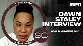 Dawn Staley PROUD of DEPTH in firstround tournament win 🙌  SportsCenter [upl. by Starr]