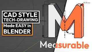 Ultimate CAD Tech Drawing Addon For Blender  Measurable [upl. by Hallagan]