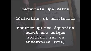 TG  Continuité  Montrer quune équation admet une unique solution grâce au corollaire du TVI [upl. by Estes]