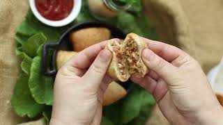 Mini esfirra vegana integral de carne de soja  Casa da Coxinha Vegana [upl. by Sirehc308]