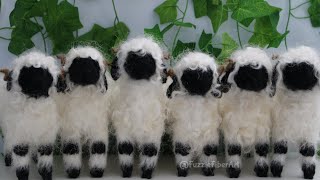 Needle Felt Valais Blacknose Part 3 top coat ears and horns [upl. by Frohne449]