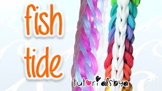 NEW Fish Tide Rainbow Loom Bracelet Tutorial  How To [upl. by Panthea]