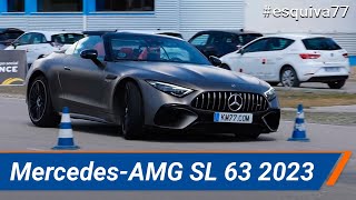 MercedesAMG SL 63 2023  Maniobra de esquiva moose test y eslalon  km77com [upl. by Atrebor]