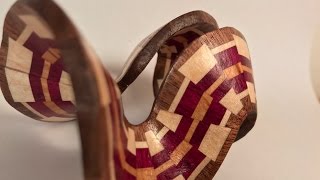 Woodturning a Segmented Christmas Ornament 3 [upl. by Lannie693]