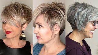 35 flattering hairstyles for women over 50 years pixie Bob hairecuts very Bob cut 2024 [upl. by Suilenroc]