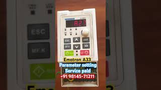 A33 Emotron VFD parameter setting service paid 91 9814571211 solarenergy [upl. by Ancalin]