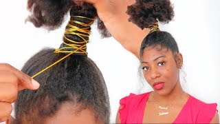 HOW TO GENIE PONYTAIL ON NATURAL HAIR [upl. by Butta]