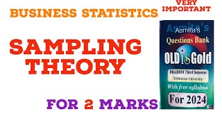 Sampling theory important question for 2 marks BBA third semester [upl. by Neelrad]