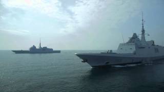 DCNS FREMM Frigates Aquitaine amp Normandie Joint Sea Trials [upl. by Meghan432]