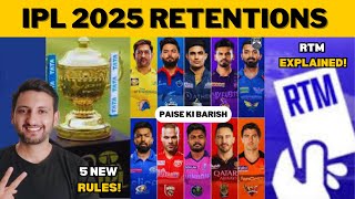 IPL 2025 Player Retention Rules Explained I RTM Crazy Rules I 75 Lakh INR per match I Players Ban [upl. by Ociral]