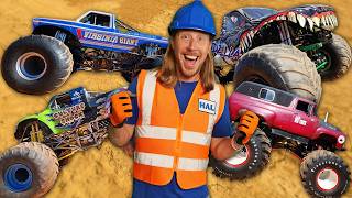 Monster Trucks for Kids  Handyman Hal goes to Monster Truck Show [upl. by Seitz]