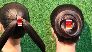 Oily Hair Clutcher Bun Hairstyle For Everyday। Clutcher Juda Hairstyle For Daily Wear। [upl. by Demetre277]