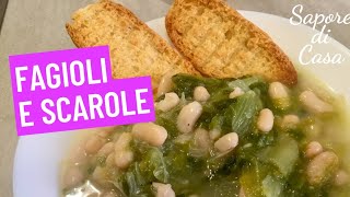 Ricette napoletane  Fagioli e scarole Pochi ingredienti per un piatto buonissimo [upl. by Ahseyd]