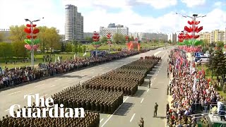 Thousands attend Belarus VE Day parade despite pandemic [upl. by Ehsiom]