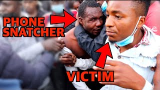 A phone snatcher got caught by mob in Nairobi [upl. by Bronnie61]