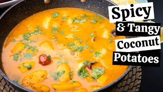 SPICY POTATOES IN COCONUT MILK  East African Style Coconut Bateta  Mums Tanzanian Potato Recipe [upl. by Mok]