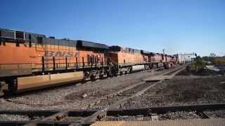 BNSF Pulling Stack amp Piggyback At Joliet [upl. by Chader]