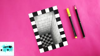 Very Easy How To Draw 3D Hole Illusion  3D Trick Art On Paper  3D Drawing Hole Easy  3D Drawing [upl. by Aihsenat737]